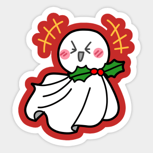 Cute Laughing Christmas Ghost Sticker